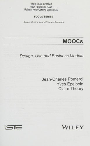 MOOCs: Design, Use and Business Models - book cover