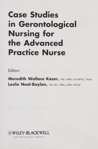 Case Studies in Gerontological Nursing for the Advanced Practice Nurse - book cover