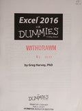Excel 2016 For Dummies - book cover