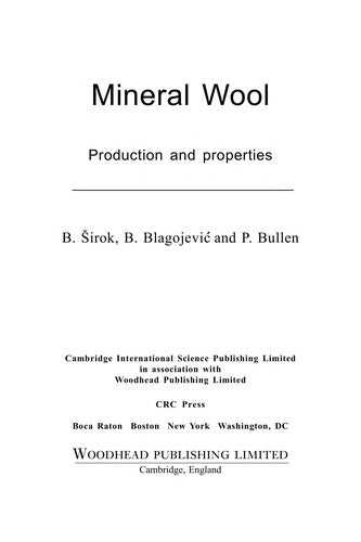 Mineral Wool: Production and Properties (Woodhead Publishing in Materials) - book cover