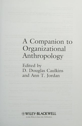 A Companion to Organizational Anthropology - book cover