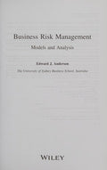 Business Risk Management: Models and Analysis - book cover