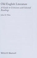 Old English Literature: A Guide to Criticism with Selected Readings - book cover