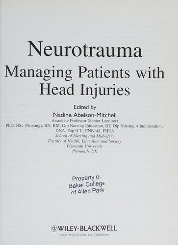 Neurotrauma: Managing Patients with Head Injury - book cover