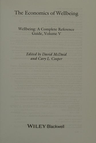 Wellbeing: A Complete Reference Guide, Economics of Wellbeing Volume V - book cover