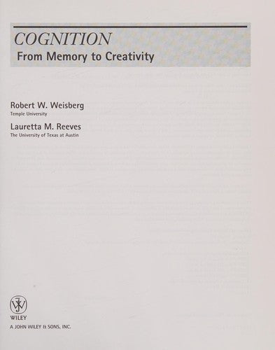 Cognition: From Memory to Creativity - book cover