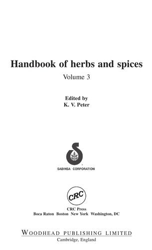 Handbook of herbs and spices: Volume 3 - book cover