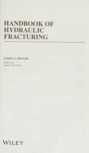 Handbook of hydraulic fracturing - book cover