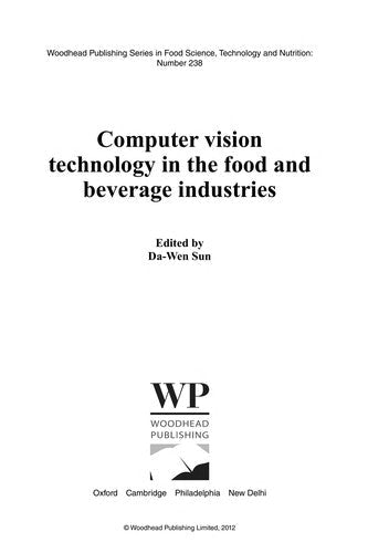 Computer vision technology in the food and beverage industries - book cover