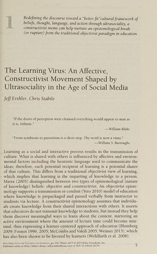 Constructivism Reconsidered in the Age of Social Media : New Directions for Teaching and Learning, Number 144 - book cover