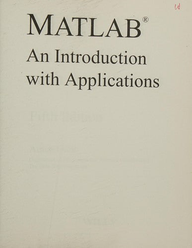 Solutions Manual to MATLAB: An Introduction with Applications - book cover