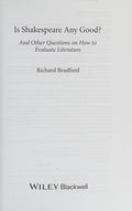 Is Shakespeare any Good?: And Other Questions on How to Evaluate Literature - book cover