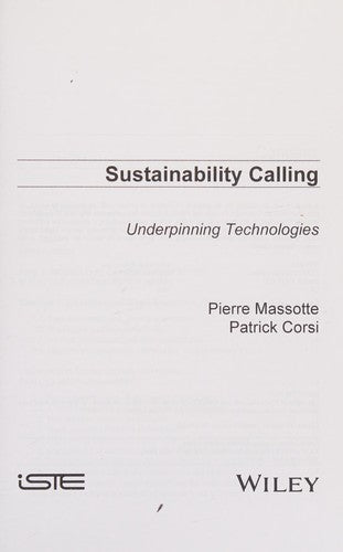 Sustainability calling : underpinning technologies - book cover