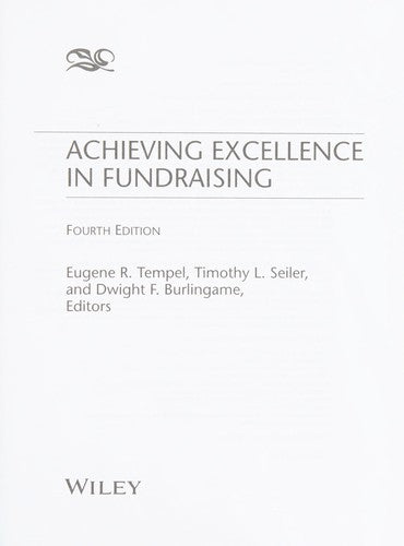 Achieving Excellence in Fundraising - book cover