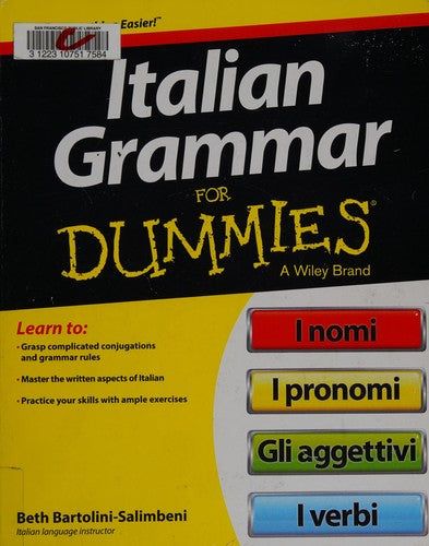 Italian Grammar For Dummies - book cover