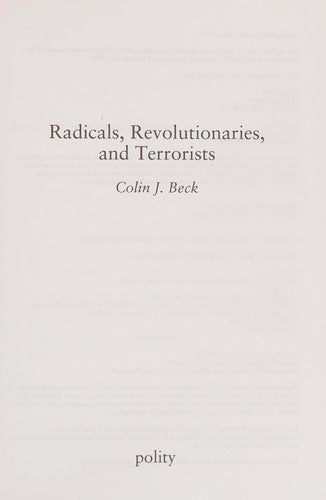 Radicals, Revolutionaries, and Terrorists - book cover