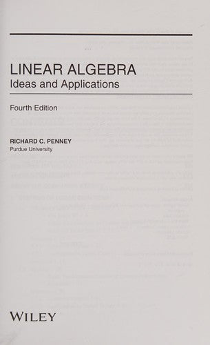 Linear algebra : ideas and applications - book cover