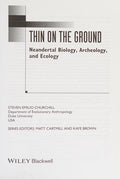 Thin on the Ground: Neandertal Biology, Archeology and Ecology - book cover