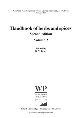 Handbook of herbs and spices: Volume 2, Second Edition Edition: Second Edition - book cover