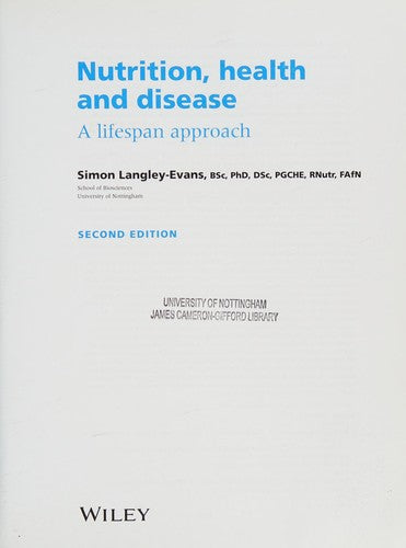 Nutrition, Health and Disease: A Lifespan Approach - book cover